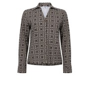 ZOSO Blouse Jolene travel print Zwart Camel